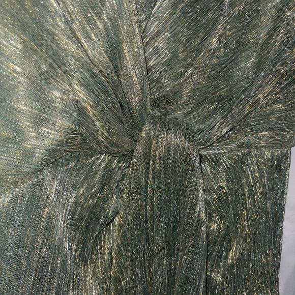 Adrianna Papell Shimmering Olive Long Sleeve Dress - Picture 5 of 7